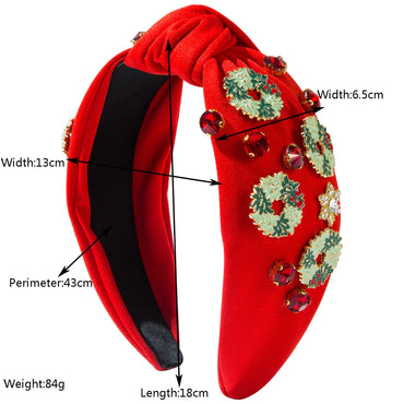 Women'S Casual Vacation Classic Style Christmas Tree Alloy Cloth Rhinestone Inlay Alloy Rhinestones Hair Band