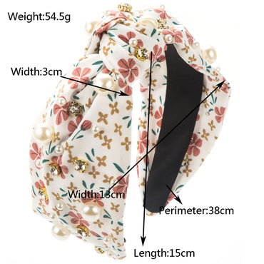 Women'S Casual Vacation Classic Style Color Block Alloy Cloth Flowers Inlay Rhinestones Hair Band