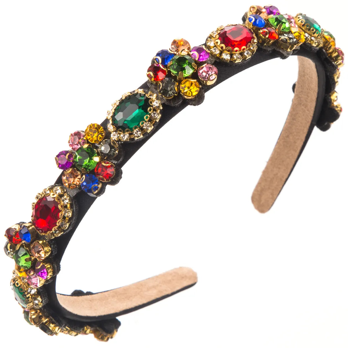 Women'S Casual Vacation Classic Style Color Block Alloy Glass Inlay Glass Hair Band