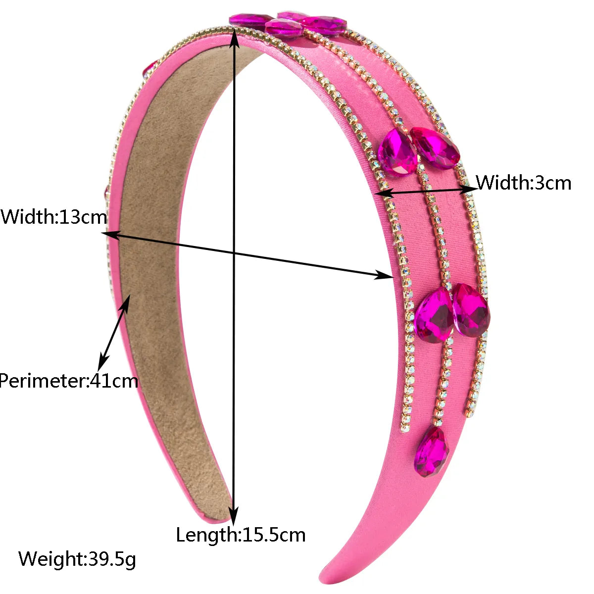 Women'S Casual Vacation Classic Style Color Block Alloy Glass Inlay Glass Hair Band