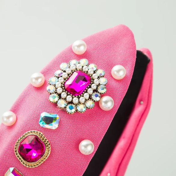 Women'S Casual Vacation Classic Style Color Block Alloy Glass Inlay Turquoise Glass Hair Band