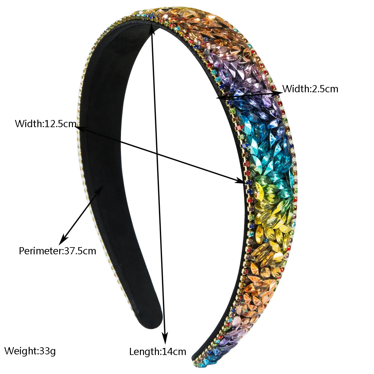 Women'S Casual Vacation Classic Style Color Block Alloy Inlay Glass Hair Band