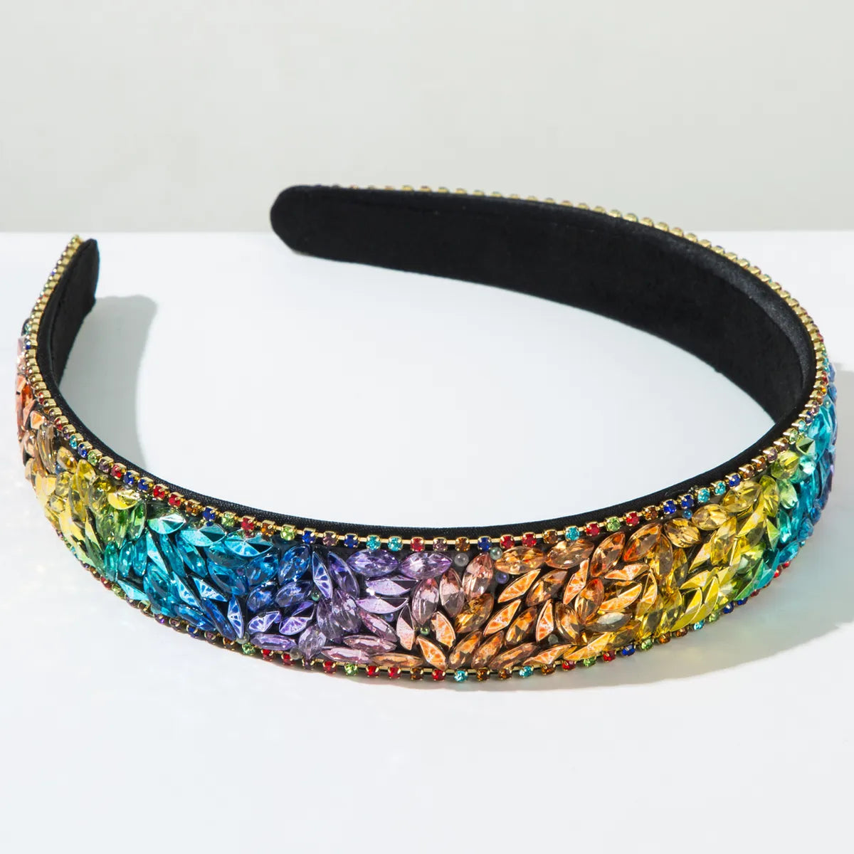 Women'S Casual Vacation Classic Style Color Block Alloy Inlay Glass Hair Band