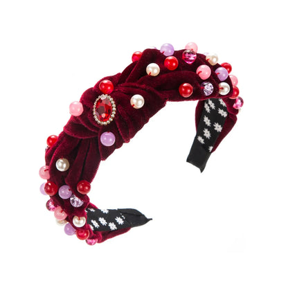 Women'S Casual Vacation Classic Style Color Block Alloy Rhinestone Glass Inlay Rhinestones Hair Band