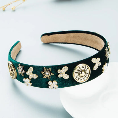 Women'S Casual Vacation Classic Style Color Block Alloy Rhinestone Glass Inlay Rhinestones Hair Band