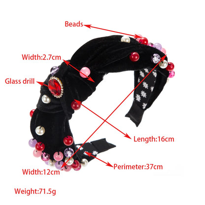 Women'S Casual Vacation Classic Style Color Block Alloy Rhinestone Glass Inlay Rhinestones Hair Band