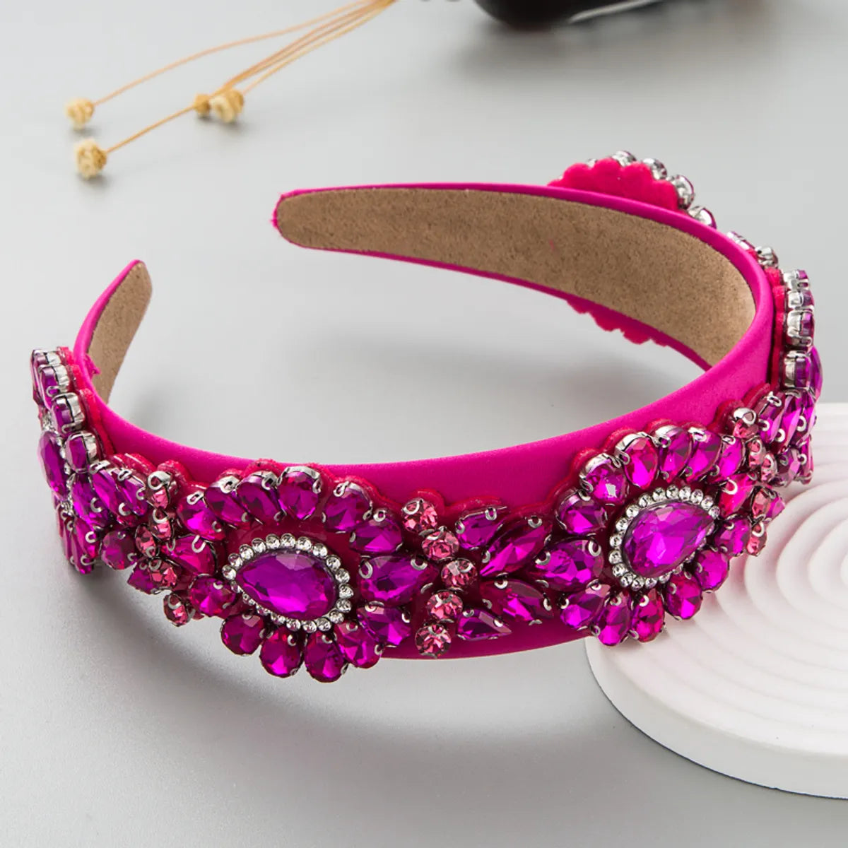 Women'S Casual Vacation Classic Style Color Block Alloy Rhinestone Glass Inlay Rhinestones Hair Band