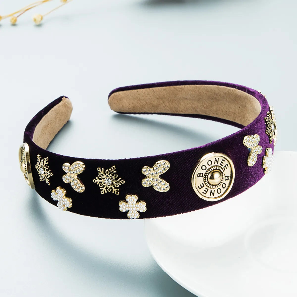 Women'S Casual Vacation Classic Style Color Block Alloy Rhinestone Glass Inlay Rhinestones Hair Band