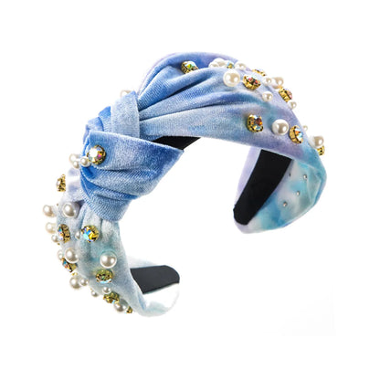 Women'S Casual Vacation Classic Style Color Block Alloy Rhinestone Glass Inlay Rhinestones Hair Band