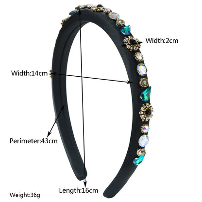 Women'S Casual Vacation Classic Style Flower Alloy Cloth Inlay Rhinestones Glass Hair Band