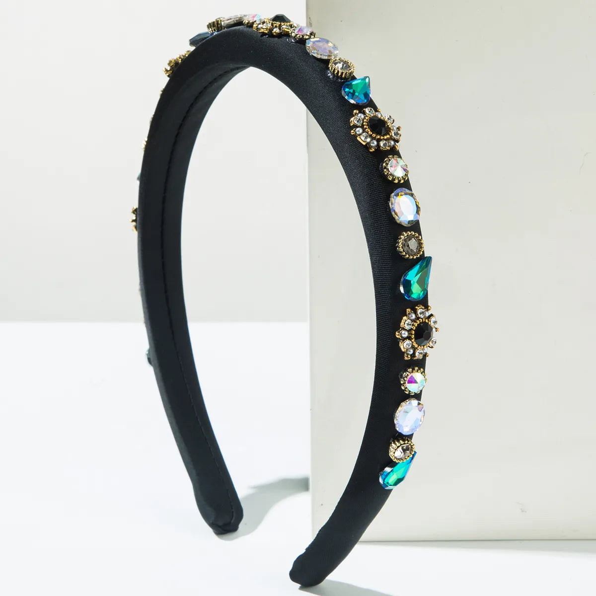 Women'S Casual Vacation Classic Style Flower Alloy Cloth Inlay Rhinestones Glass Hair Band