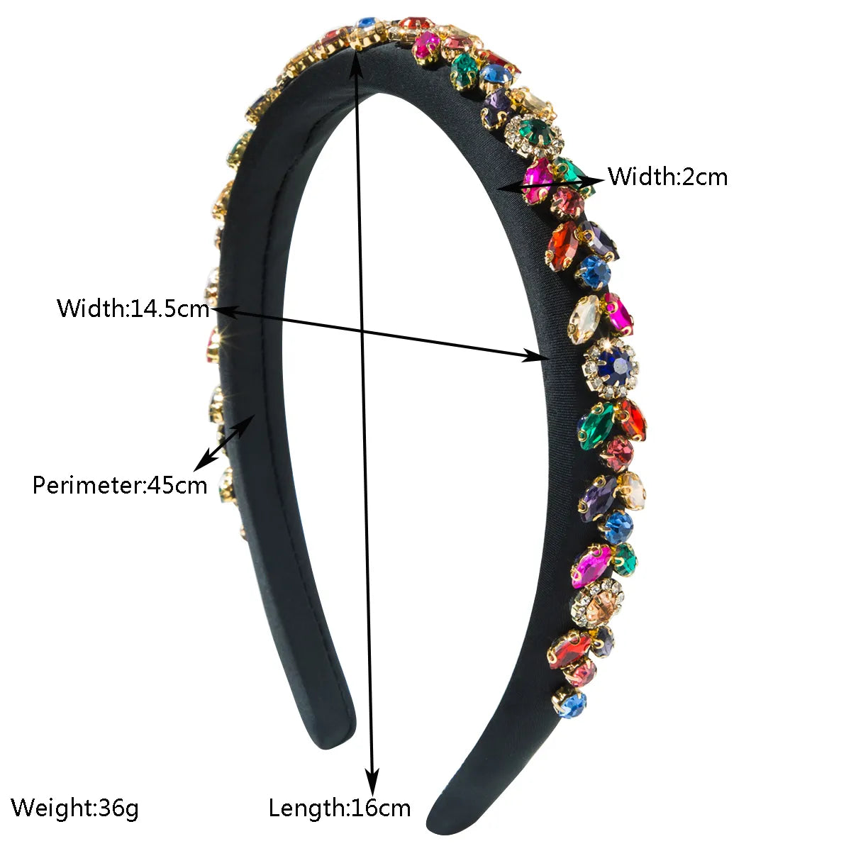 Women'S Casual Vacation Classic Style Geometric Alloy Cloth Inlay Rhinestones Glass Hair Band