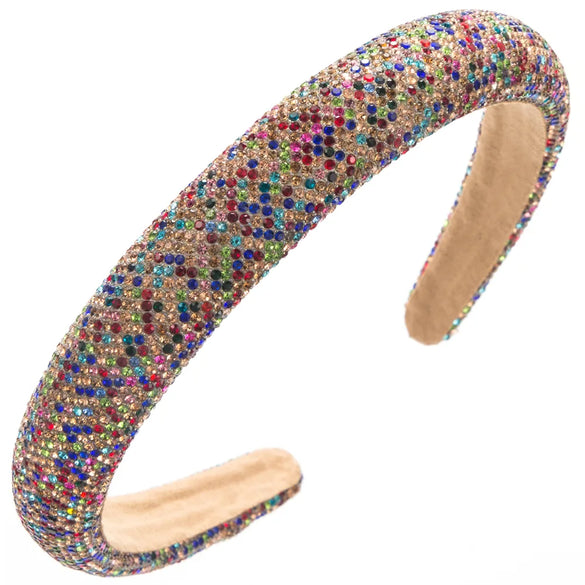 Women'S Casual Vacation Classic Style Geometric Alloy Cloth Inlay Rhinestones Hair Band
