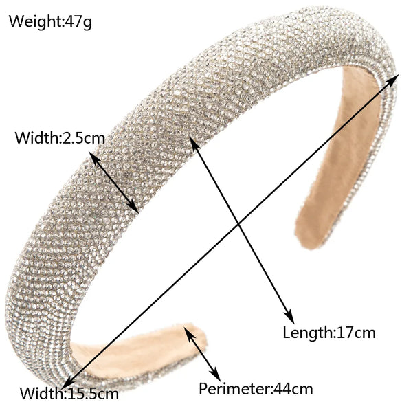Women'S Casual Vacation Classic Style Geometric Alloy Cloth Inlay Rhinestones Hair Band