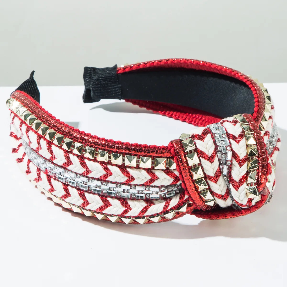 Women'S Casual Vacation Classic Style Geometric Alloy Cloth Inlay Rhinestones Hair Band