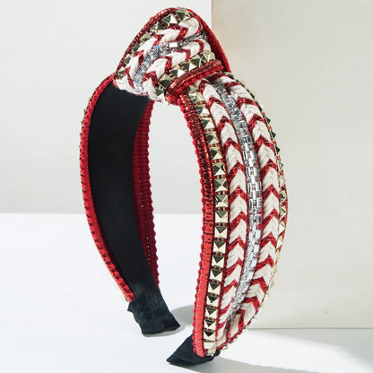 Women'S Casual Vacation Classic Style Geometric Alloy Cloth Inlay Rhinestones Hair Band