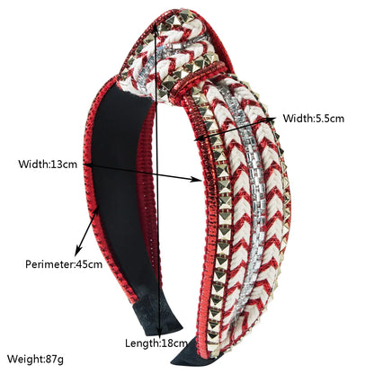 Women'S Casual Vacation Classic Style Geometric Alloy Cloth Inlay Rhinestones Hair Band