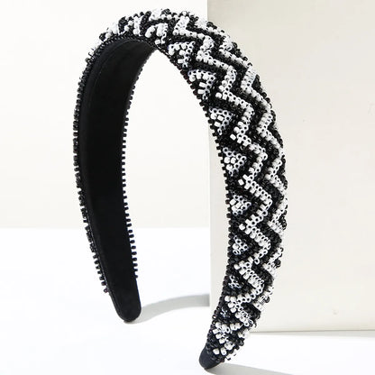 Women'S Casual Vacation Classic Style Geometric Beaded Alloy Cloth Beaded Sequins Beads Hair Band