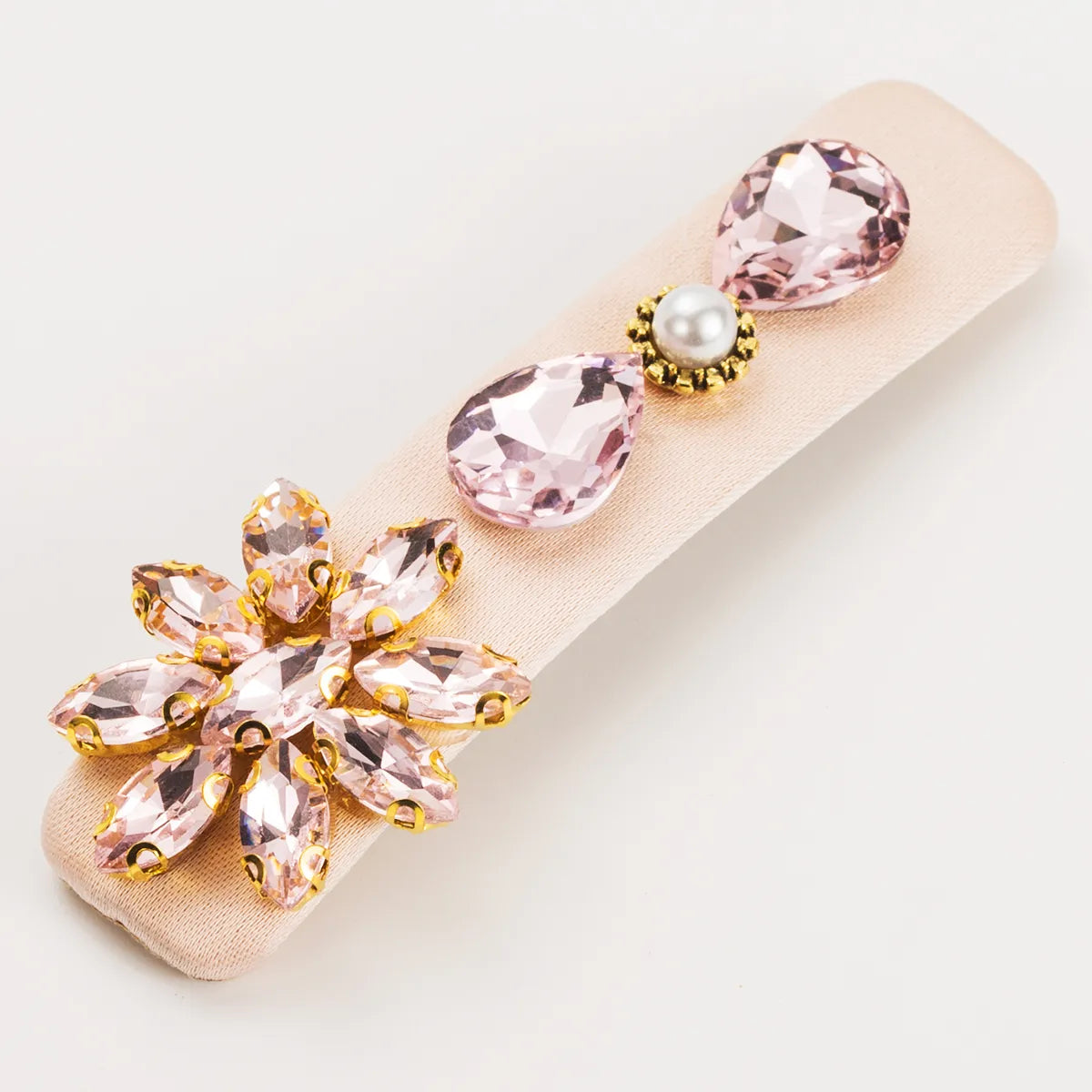 Women'S Casual Vacation Classic Style Water Droplets Alloy Cloth Inlay Glass Hair Clip