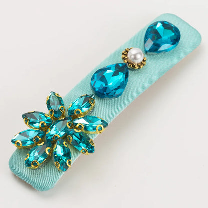 Women'S Casual Vacation Classic Style Water Droplets Alloy Cloth Inlay Glass Hair Clip