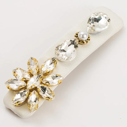 Women'S Casual Vacation Classic Style Water Droplets Alloy Cloth Inlay Glass Hair Clip