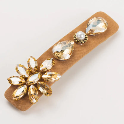 Women'S Casual Vacation Classic Style Water Droplets Alloy Cloth Inlay Glass Hair Clip