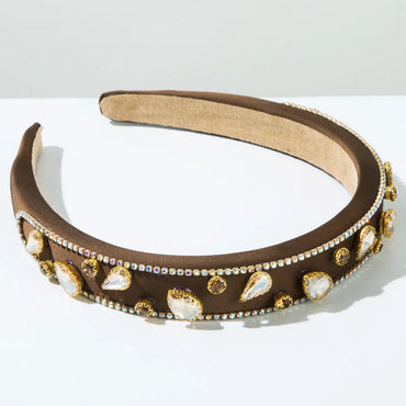 Women'S Casual Vacation Classic Style Water Droplets Alloy Cloth Inlay Rhinestones Glass Hair Band