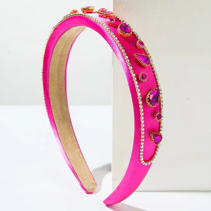 Women'S Casual Vacation Classic Style Water Droplets Alloy Cloth Inlay Rhinestones Glass Hair Band