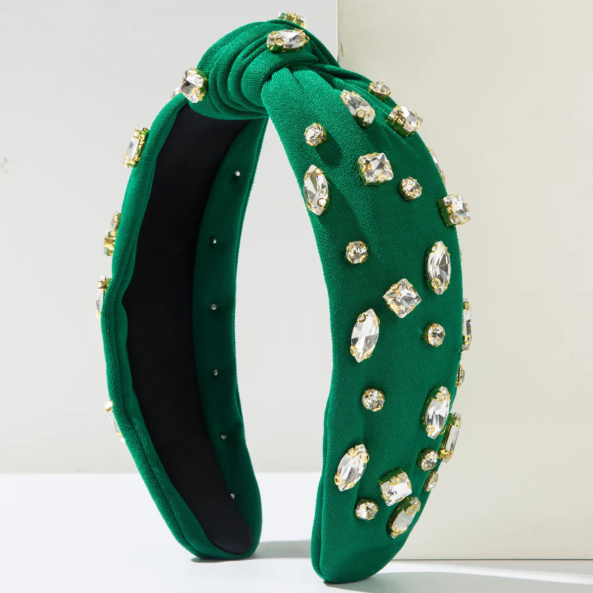 Women'S Casual Vacation Classic Style Water Droplets Knot Alloy Inlay Glass Hair Band