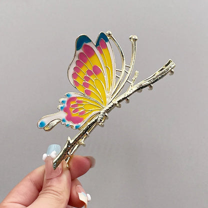 Women'S Chinoiserie Butterfly Alloy Hair Claws