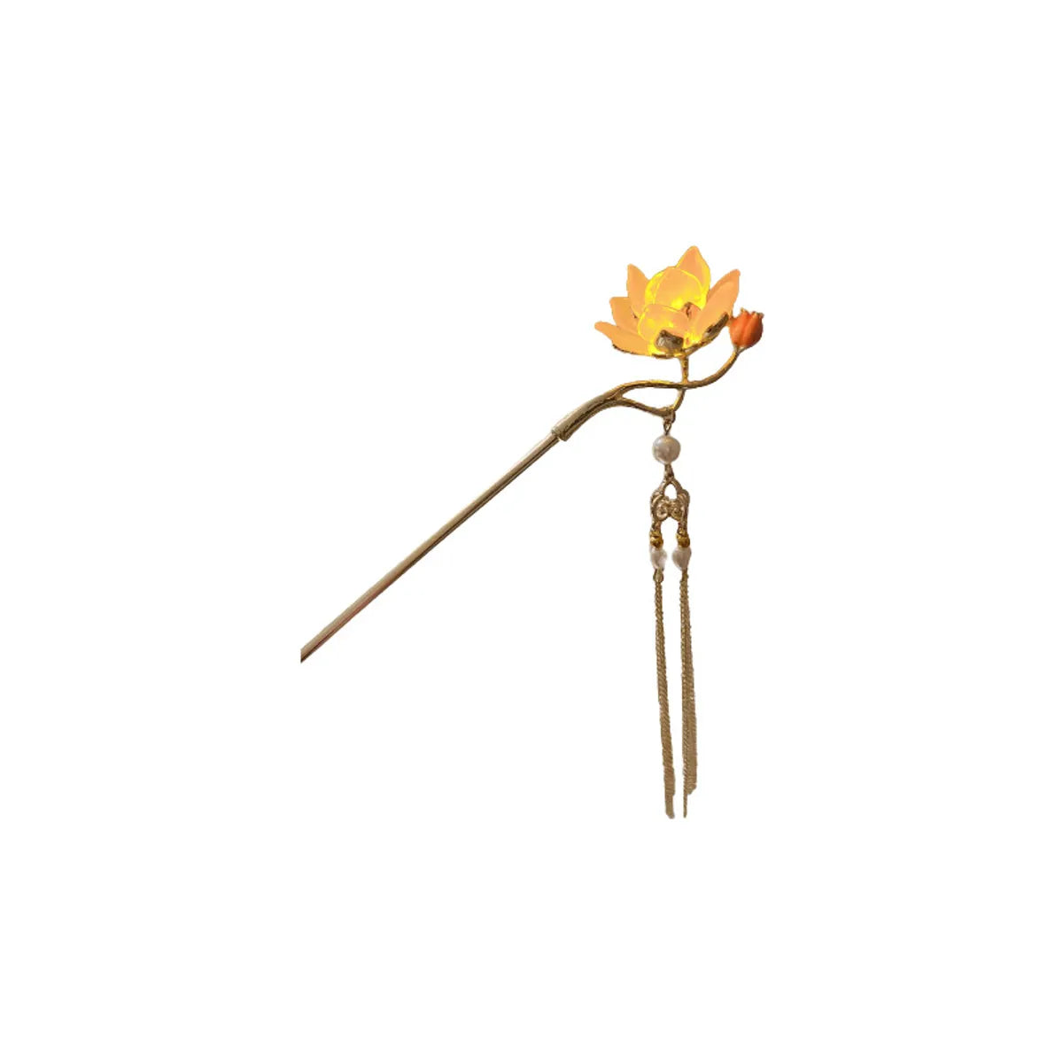 Women'S Chinoiserie Flower Butterfly Metal Hairpin