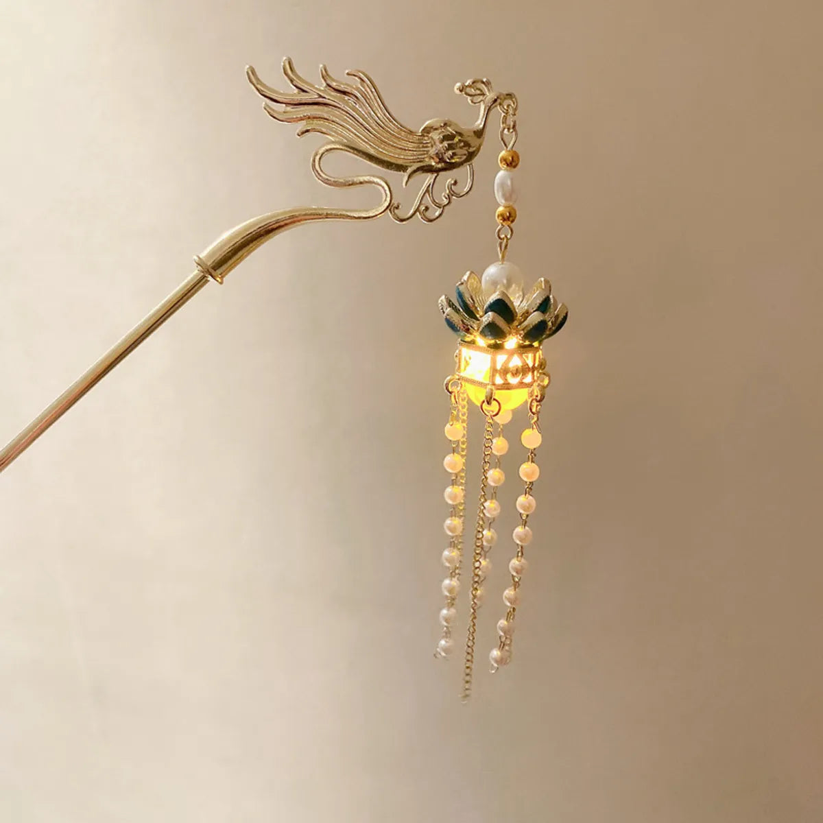 Women'S Chinoiserie Flower Butterfly Metal Hairpin