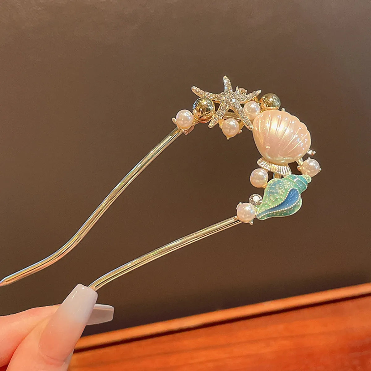 Women'S Chinoiserie Flower Butterfly Metal Hairpin