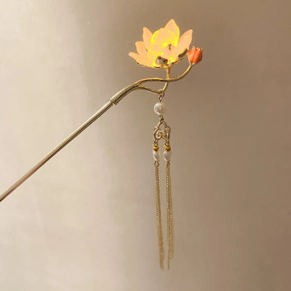 Women'S Chinoiserie Flower Butterfly Metal Hairpin