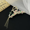 Women'S Chinoiserie Retro Geometric Alloy Tassel Plating Inlay Artificial Pearls Rhinestones Hair Claws