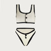 Women'S Color Block 2 Pieces Set One Piece Swimwear
