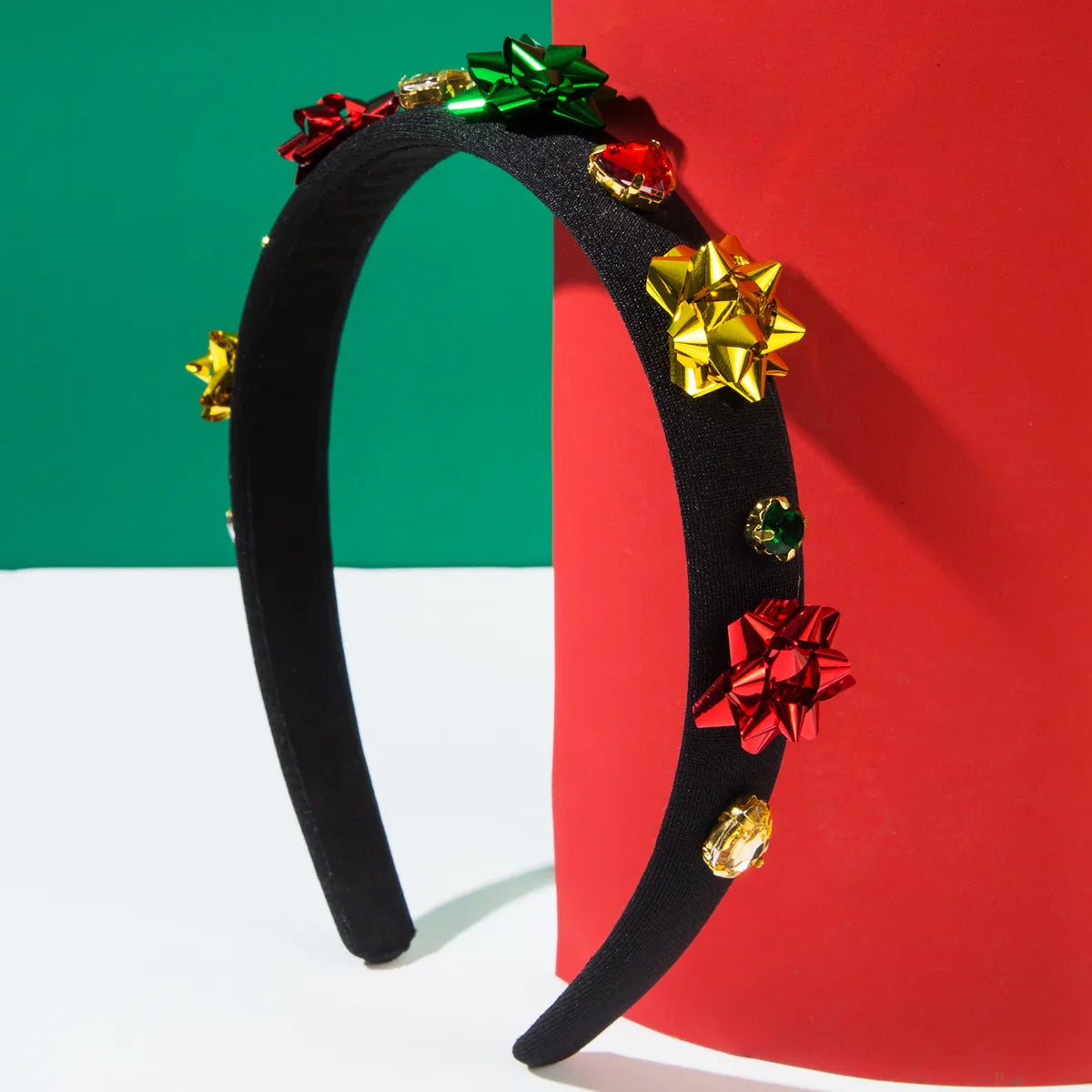 Women'S Cute Christmas Classic Style Christmas Tree Santa Claus Alloy Cloth Rhinestone Hair Band