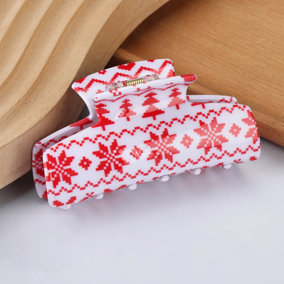 Women'S Cute Christmas Tree Elk Acetic Acid Sheets Hair Claws