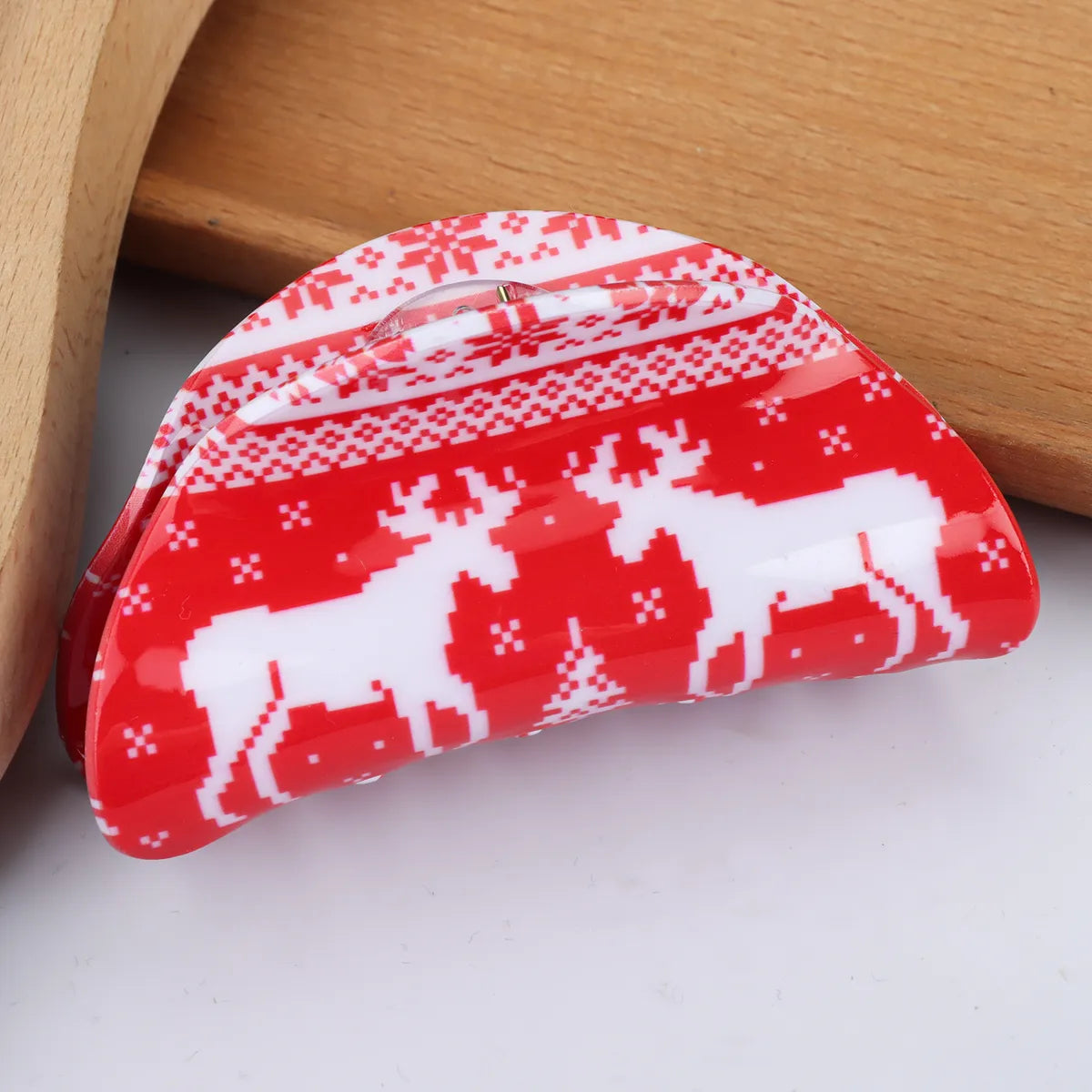 Women'S Cute Christmas Tree Elk Acetic Acid Sheets Hair Claws