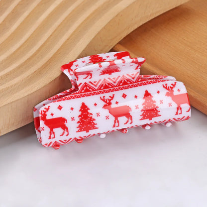 Women'S Cute Christmas Tree Elk Acetic Acid Sheets Hair Claws