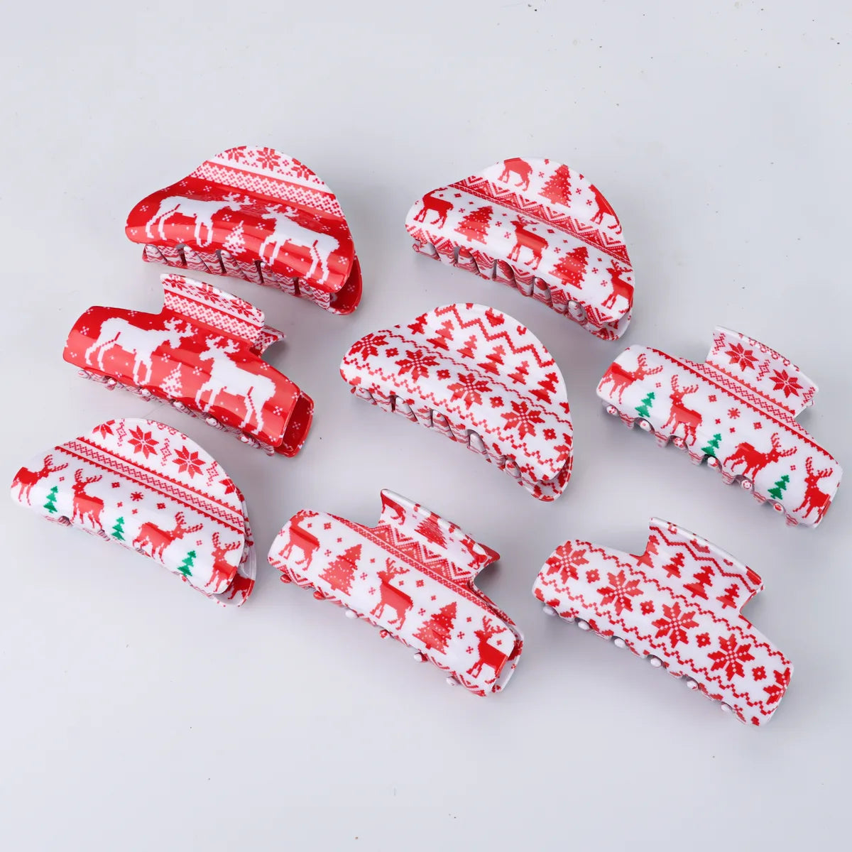 Women'S Cute Christmas Tree Elk Acetic Acid Sheets Hair Claws