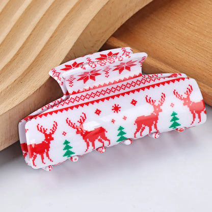 Women'S Cute Christmas Tree Elk Acetic Acid Sheets Hair Claws