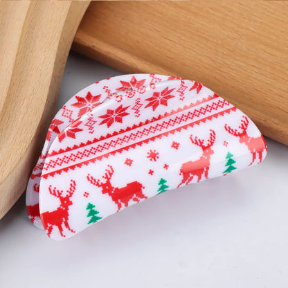 Women'S Cute Christmas Tree Elk Acetic Acid Sheets Hair Claws