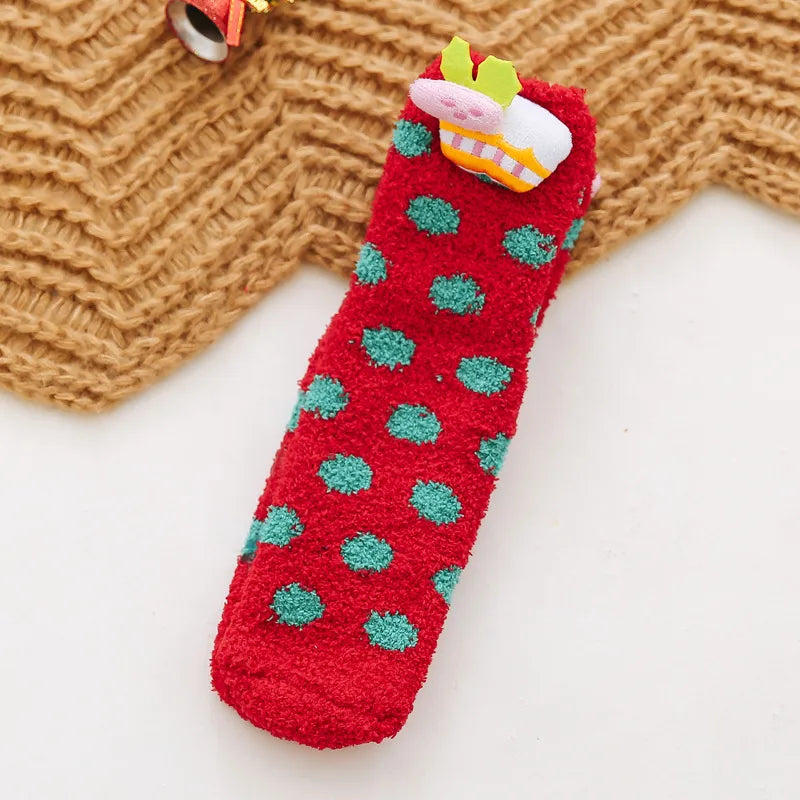 Women'S Cute Christmas Tree Santa Claus Christmas Socks Cotton Polyester Crew Socks 1 Set