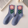 Women'S Cute Flower Cotton Crew Socks A Pair