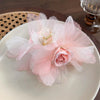 Women'S Cute Lady Sweet Flower Arylic Cloth Hair Claws