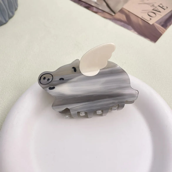 Women'S Cute Pig Wings Acetic Acid Sheets Hair Claws