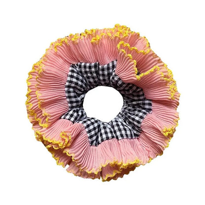 Women'S Cute Plaid Cloth Hair Tie