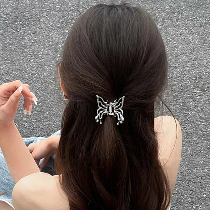 Women'S Cute Simple Style Butterfly Alloy Inlay Artificial Rhinestones Hair Clip