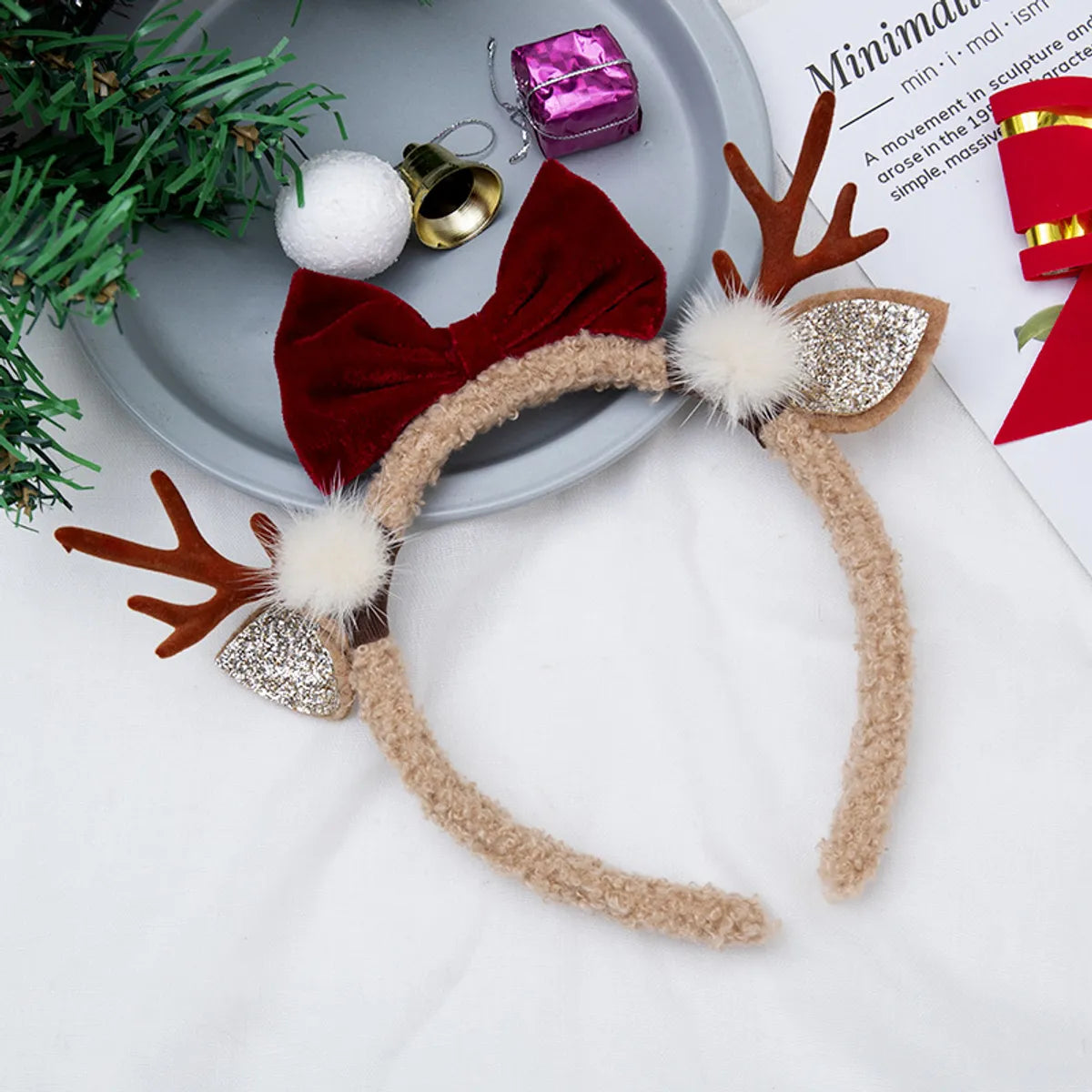 Women'S Cute Sweet Antlers Plush Hair Band